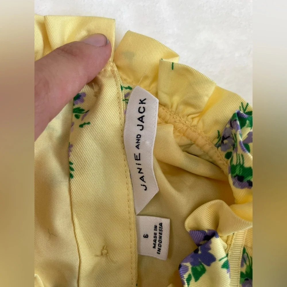 NWOT Janie and Jack Yellow with Purple Floral Patterned Jumpsuit